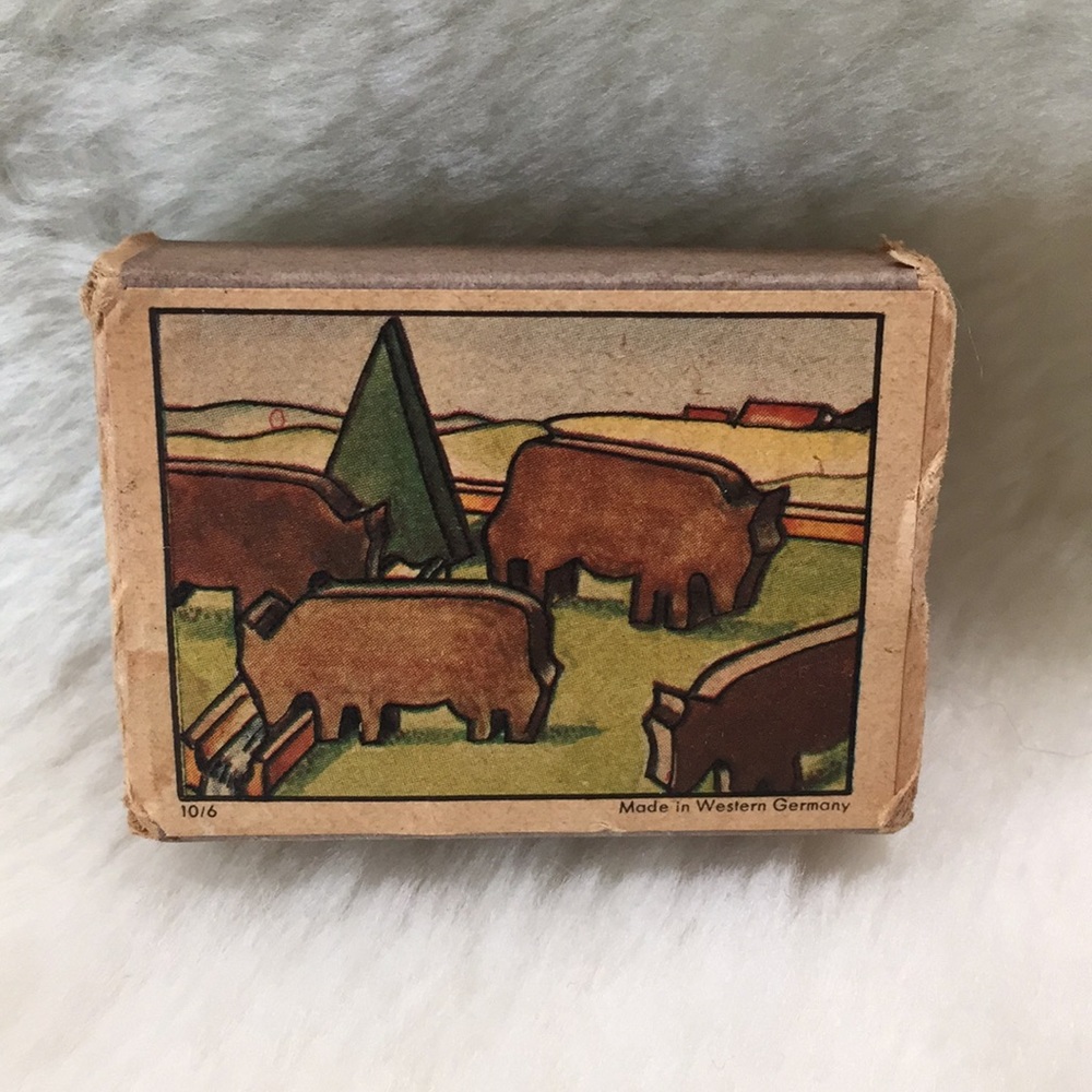 🔸Vintage West Germany Miniature Wooden Scenery